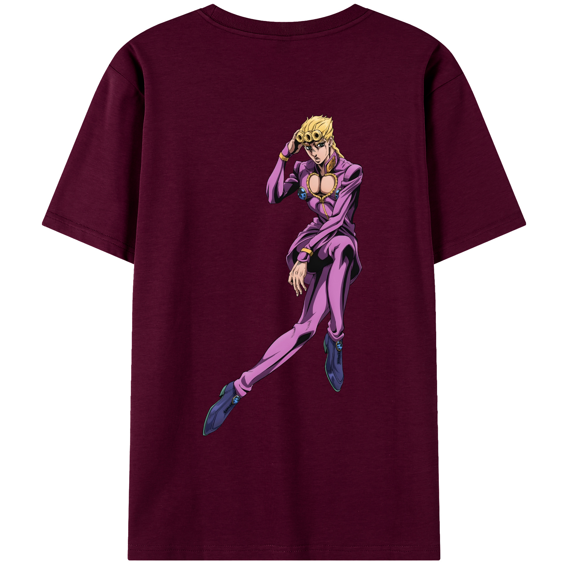 （画像用） ジョジョの奇妙な冒険 ジョルノ?ジョバァーナ JoJo's Bizarre Adventure Giorno Giovanna レディース半袖Tシャツ(バックプリント)